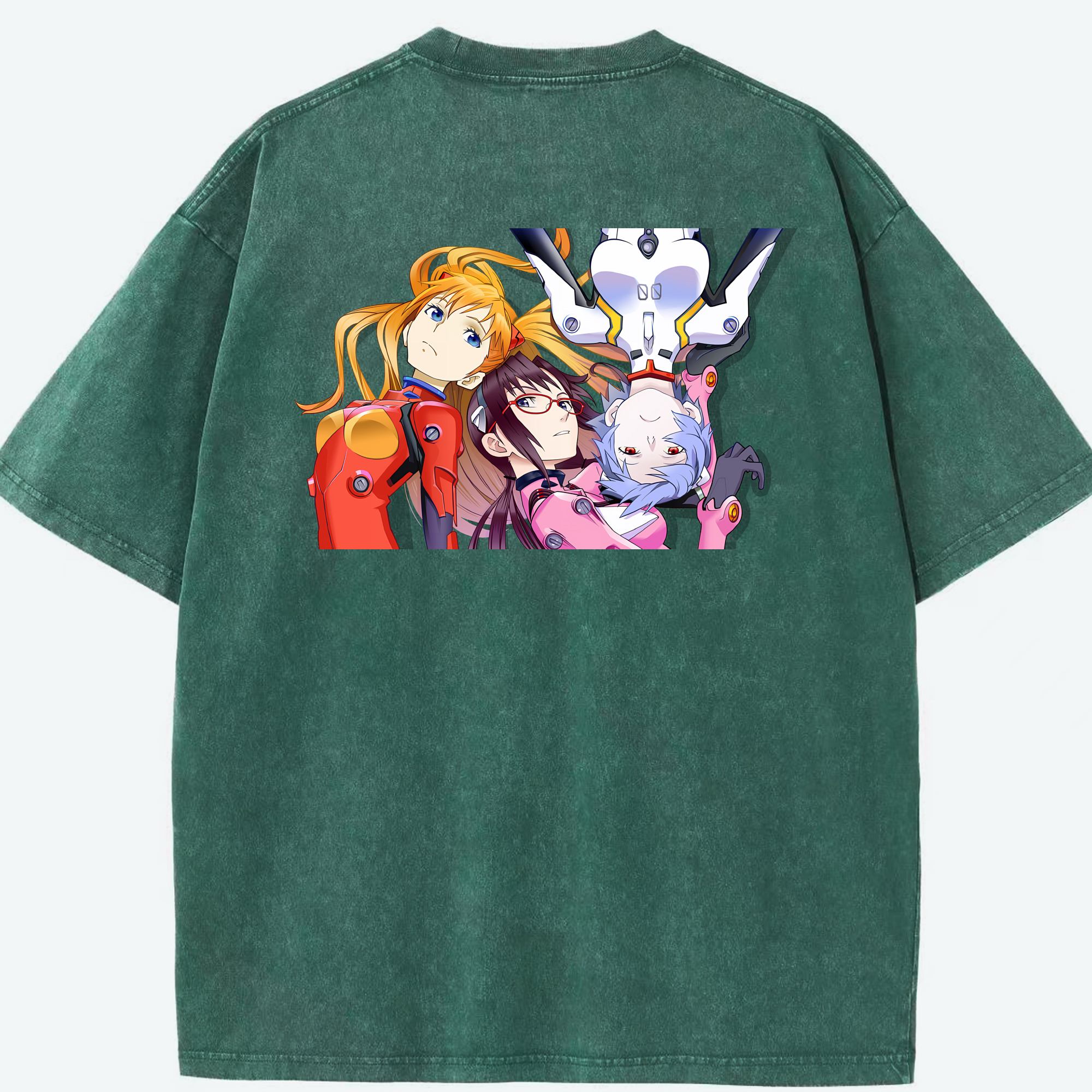 （画像用） EVA 新世紀エヴァンゲリオン 綿100% ヴィンテージ風 半袖Tシャツ（背面プリント）